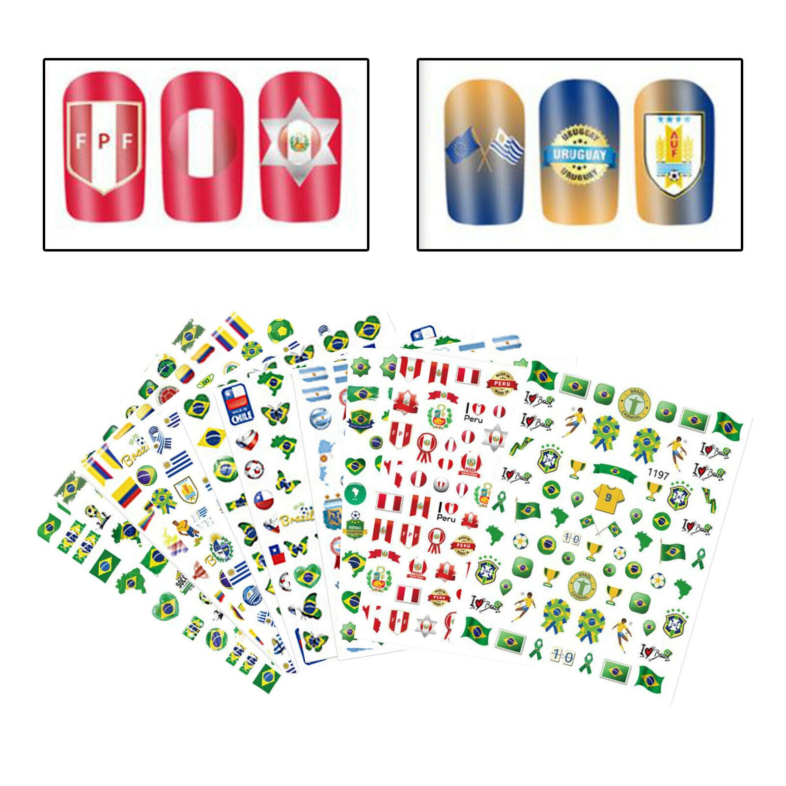 New Girls Women Football Elements Nail Art Stickers Adhesive Decals DIY