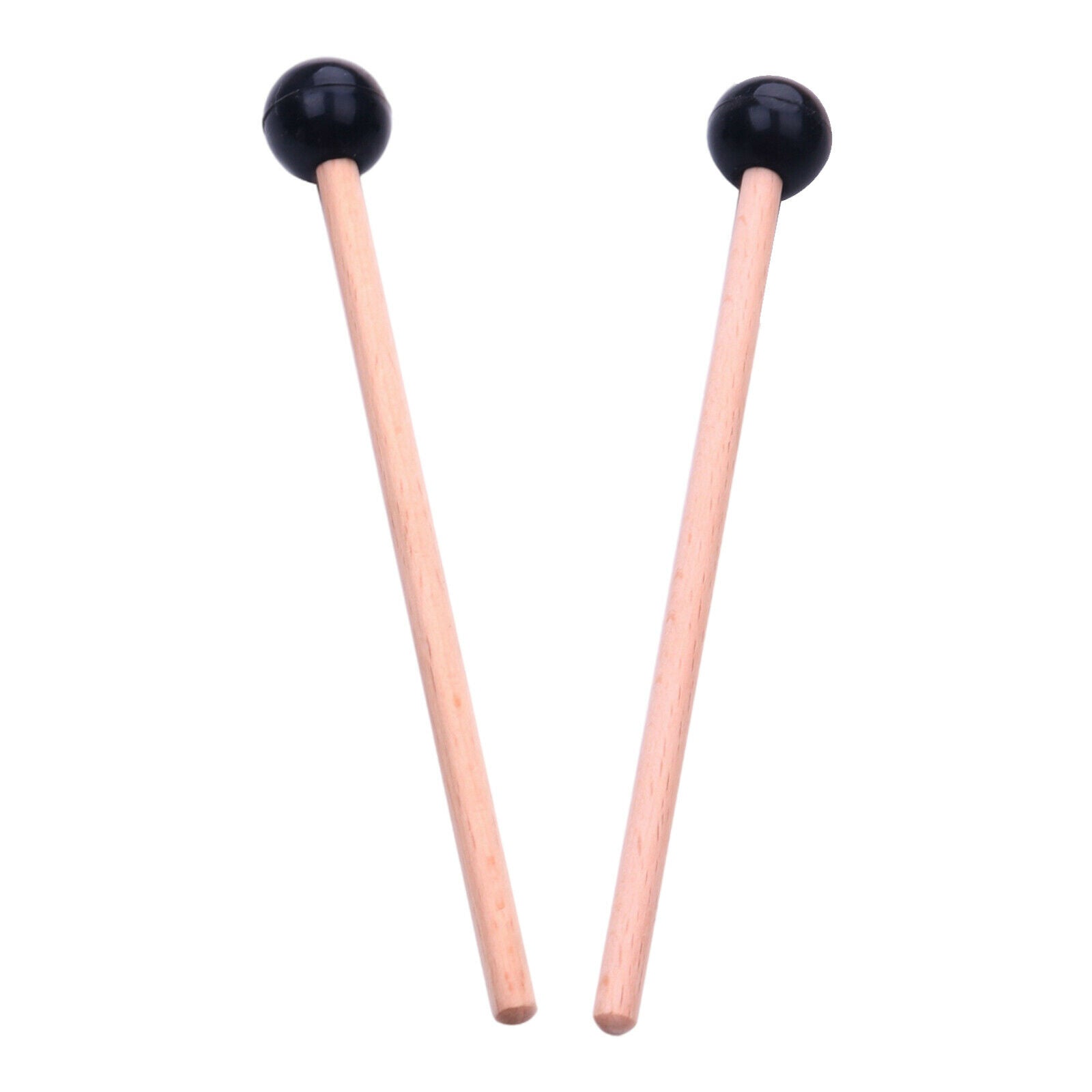 2/Set Professional Wooden Drumstick Rubber Marimba Mallets with Wood Handle