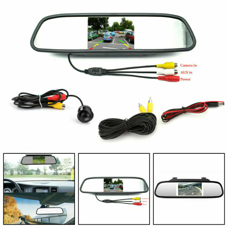 360°HD Reverse Backup Camera + 4.3" Car Mirror Monitor Kit Vehicle System SP