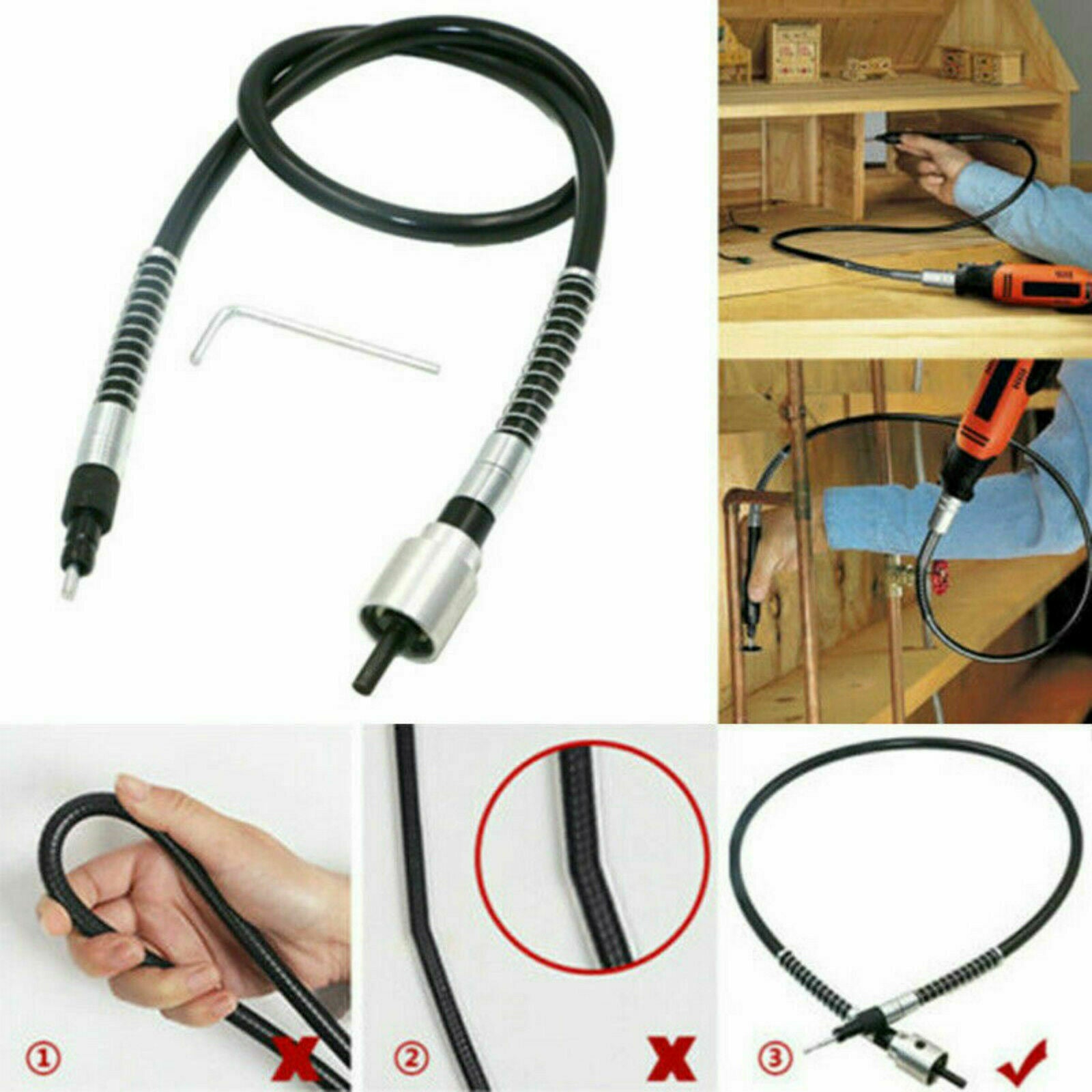 Wood Chisel Carving Knives Wrench Flexible Electric Drill Shaft Hand Tool Set