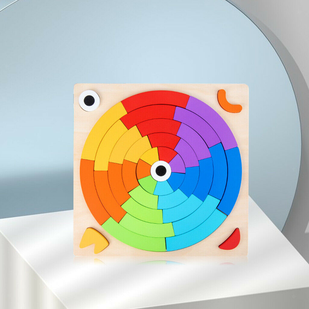 Building Blocks Wooden Rainbow Jigsaw Stacking Development Game for Toddlers