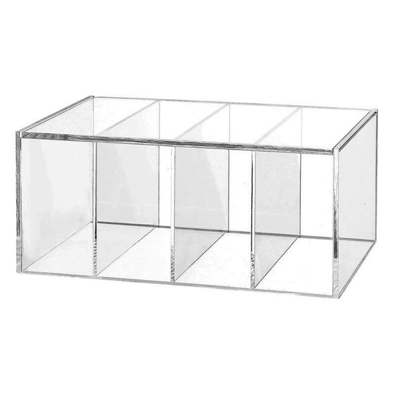 Clear Acrylic Coffee Capsule Holder 4 Compartment K Cup Box Tea Bag Storage Bar
