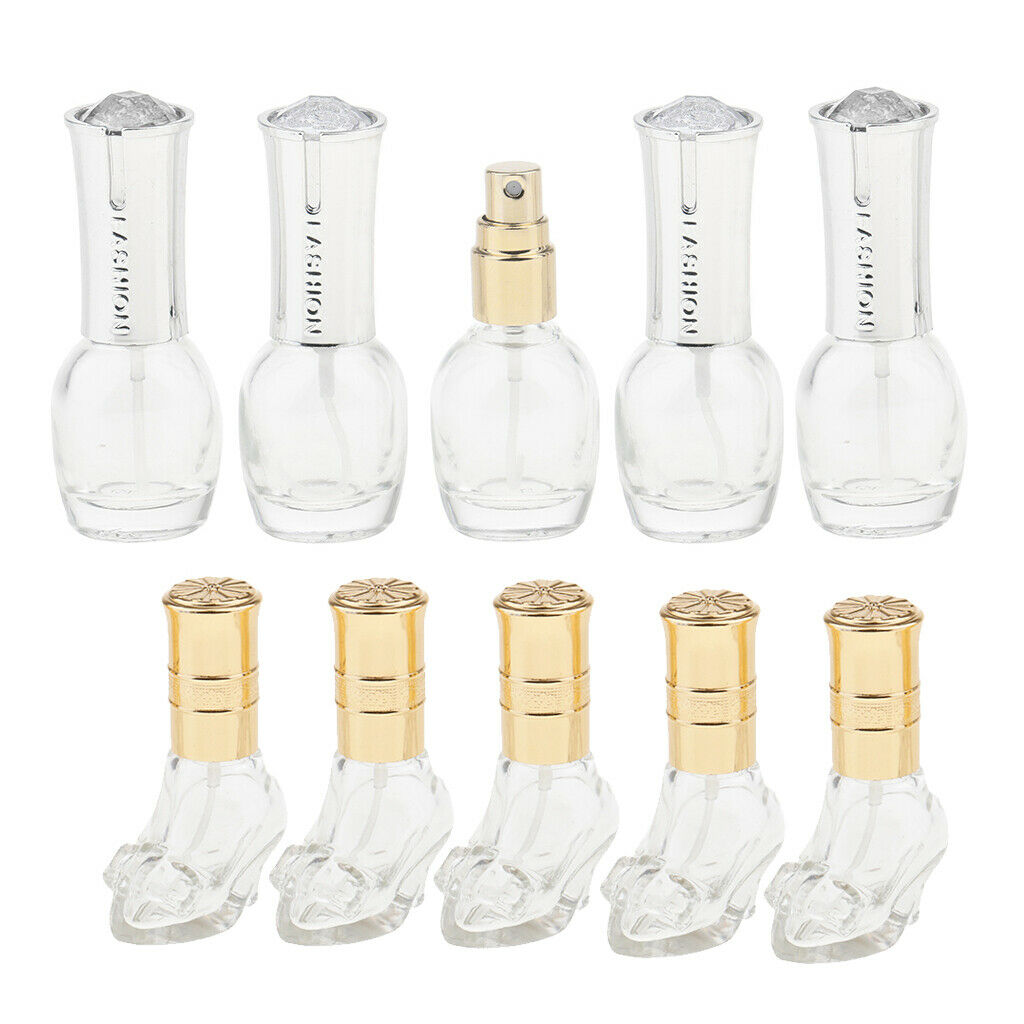 10 Pieces Refillable Makeup Perfume Empty Fine Mist Spray Bottle 10ml/6ml