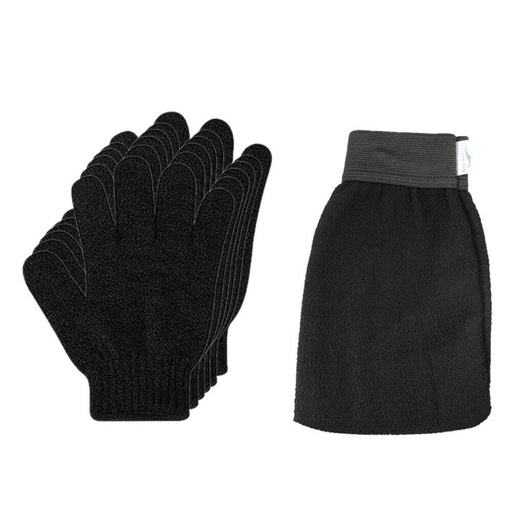 6x Exfoliating Gloves Scrub Wash Mitt Exfoliator Dead Skin Remover w/Bath Glove