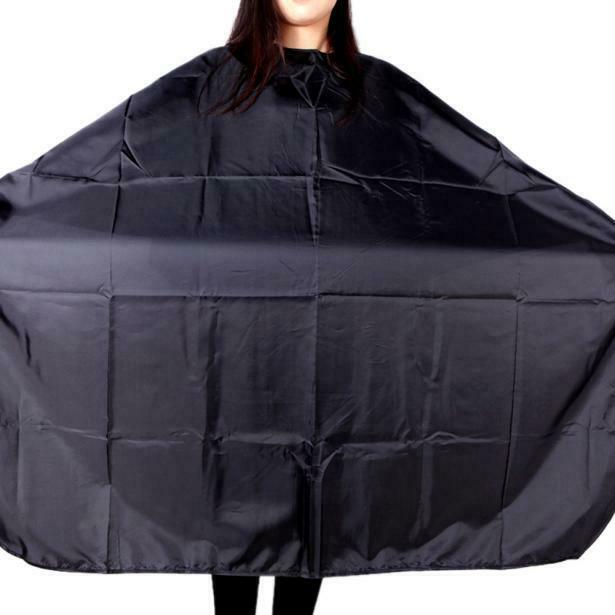 Black Cutting Hair Waterproof Salon Barber Gown Cape Hairdressing Hairdresser