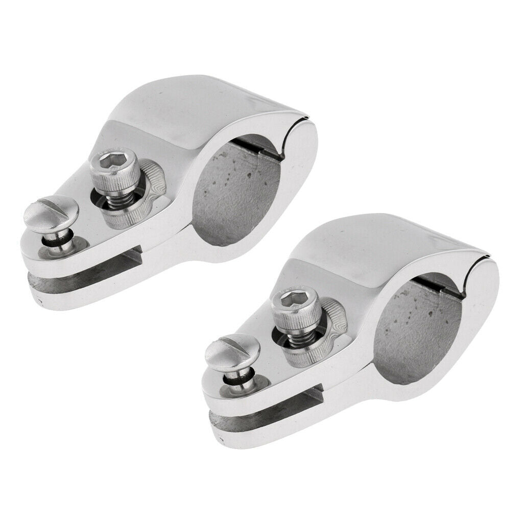 2pcs 22mm Yacht Boat Canopy Bar Tube Knuckle Clamp - Marine Stainless Steel