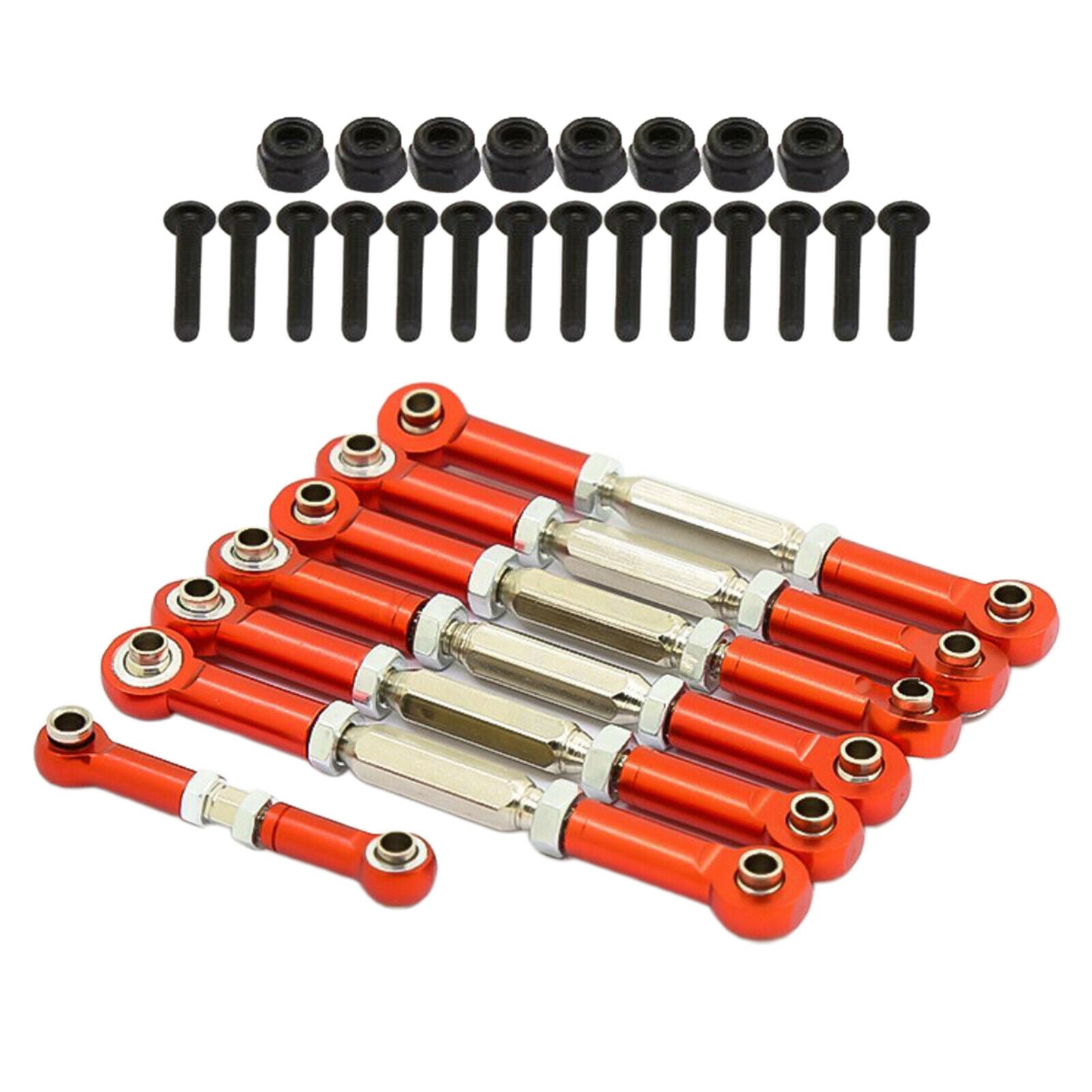 Full Set of Tie Rods Turnbuckles 3644 Fits Traxas Slash 2WD RC Car Red