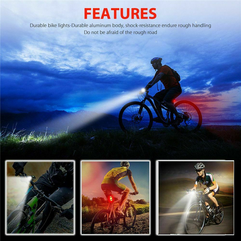 LED Bicycle Headlight Cycling Accessories Bike Rear Lamp Front Headlight