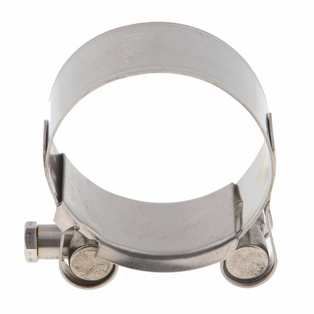 2pcs Stainless Steel Clamp Clip Ring Motorcycle Bike Exhaust Muffler 48-51mm