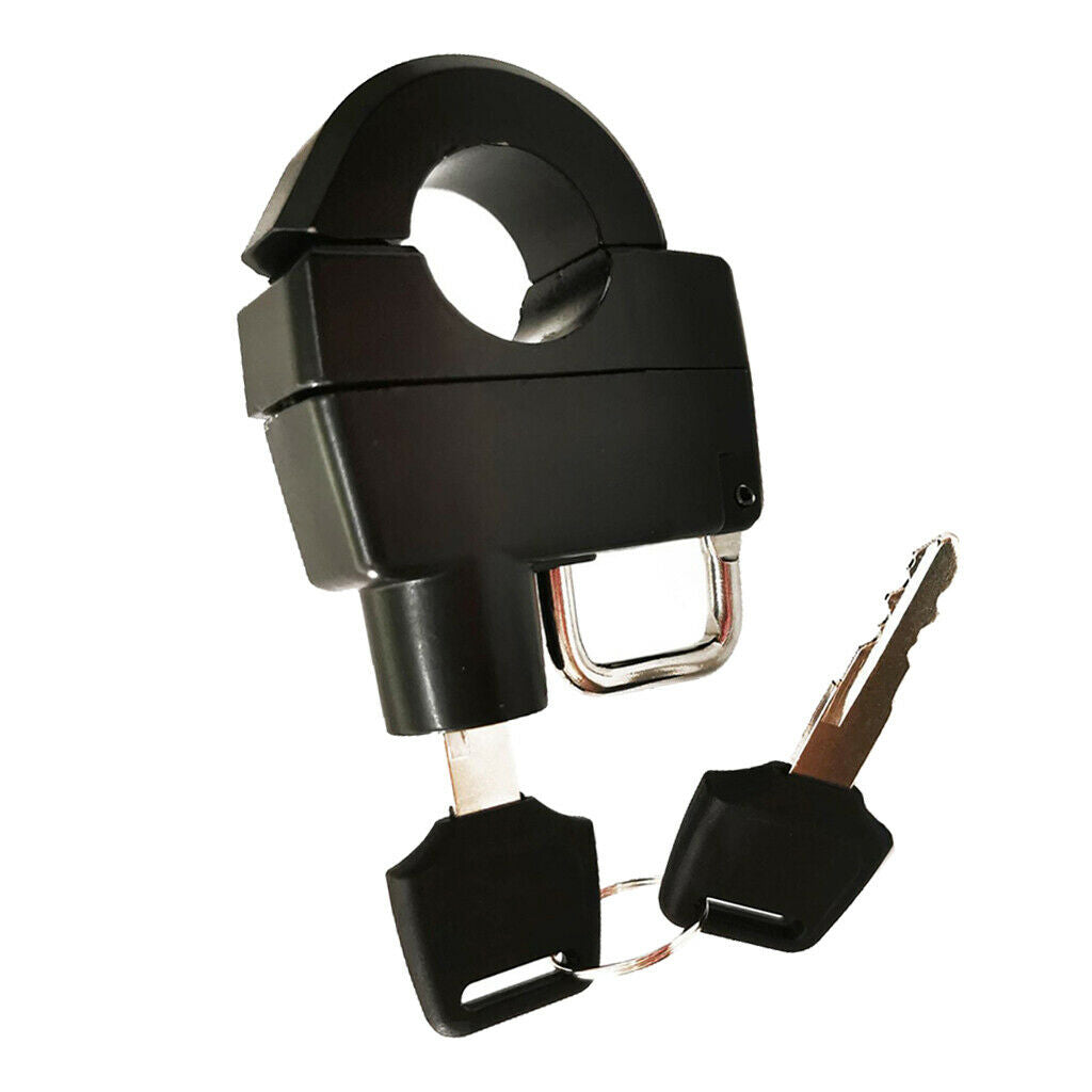 Motorcycle Helmet Lock Security Padlock 7/8" 22-26mm Handlebar Black w/ Keys