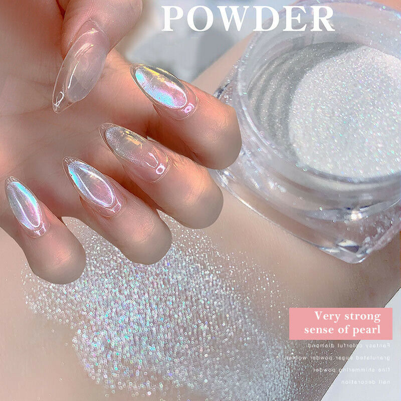 DIY Nail Powder Jelly Crystal Aurora Shiny Powder Glitter Flash Nail Dust Tips
