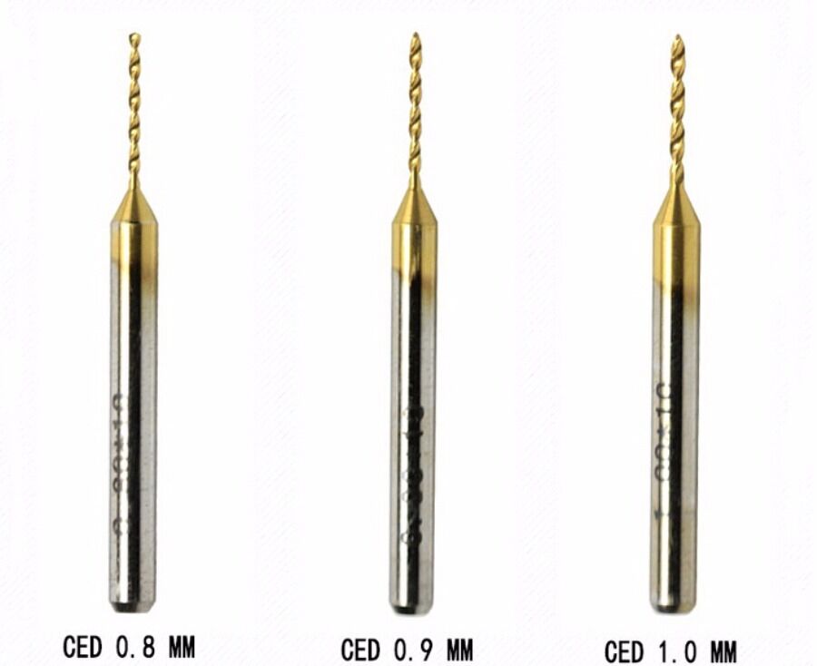 10 Titanium Nitride Coated Carbide 0.3mm to 1.2mm PCB CNC Drill Bits Router Bits