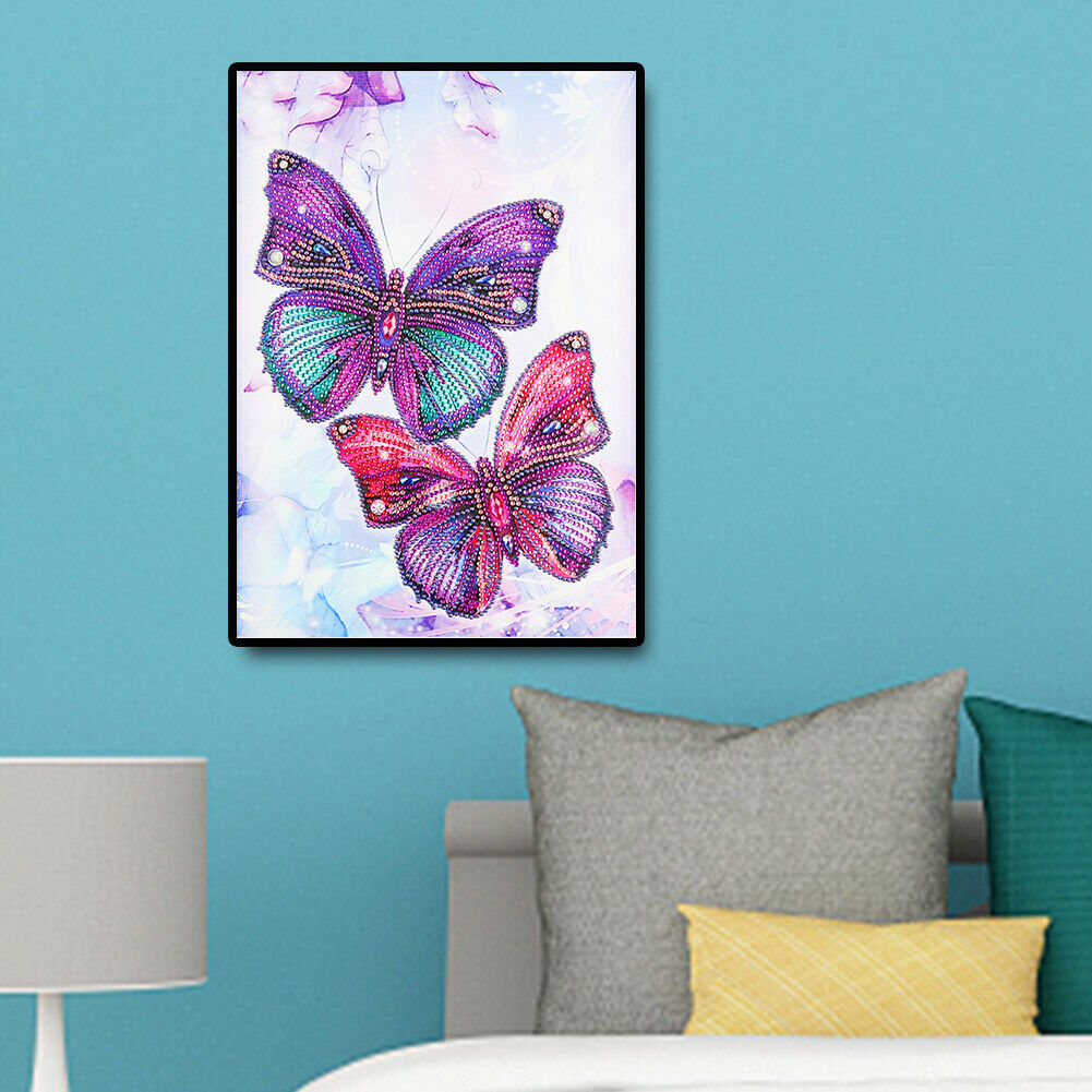 5D Special Shaped Butterfly Diamond Painting Cross Stitch Art Home Decor @