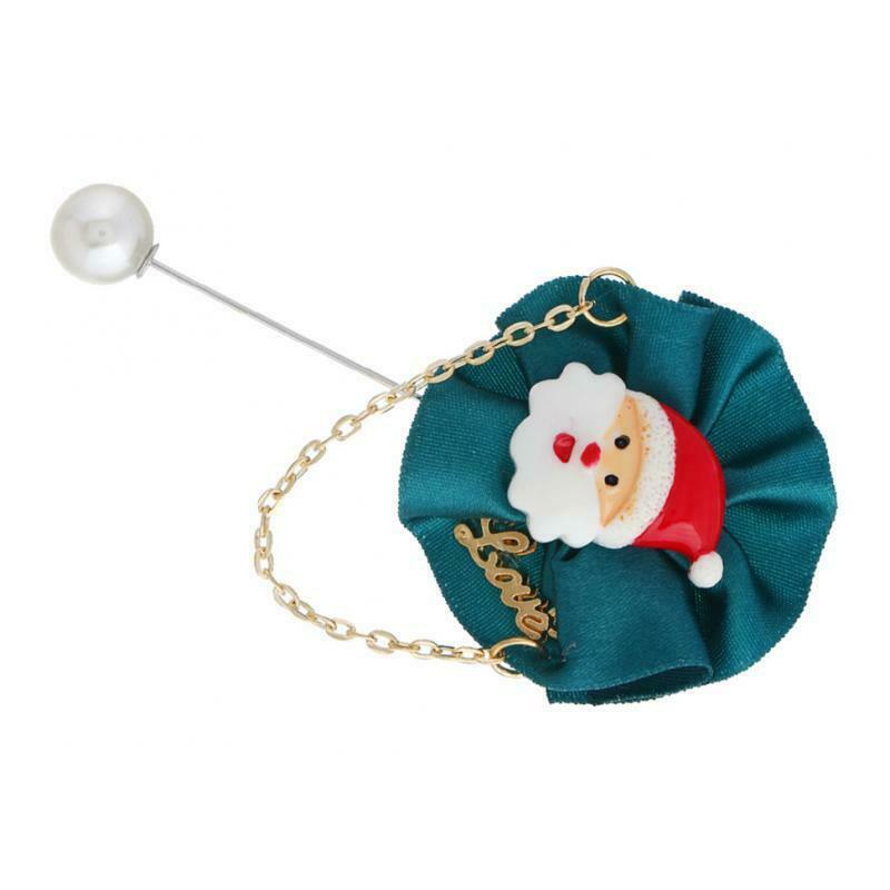 Christmas Themed Brooch Pin Jewelry Collar Dress Scarf Xmas Decoration Green