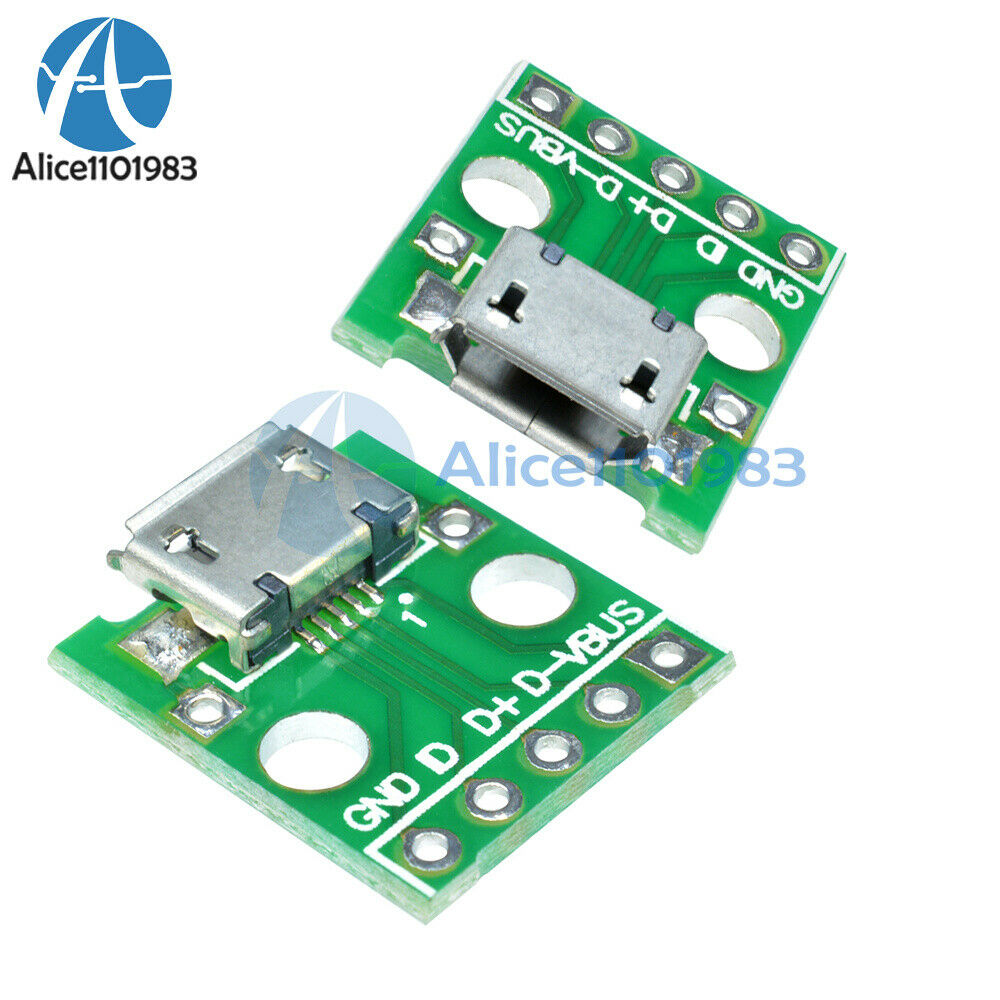 5Pcs Female MICRO USB To DIP 5-Pin Pinboard 2.54mm Micro USB Type