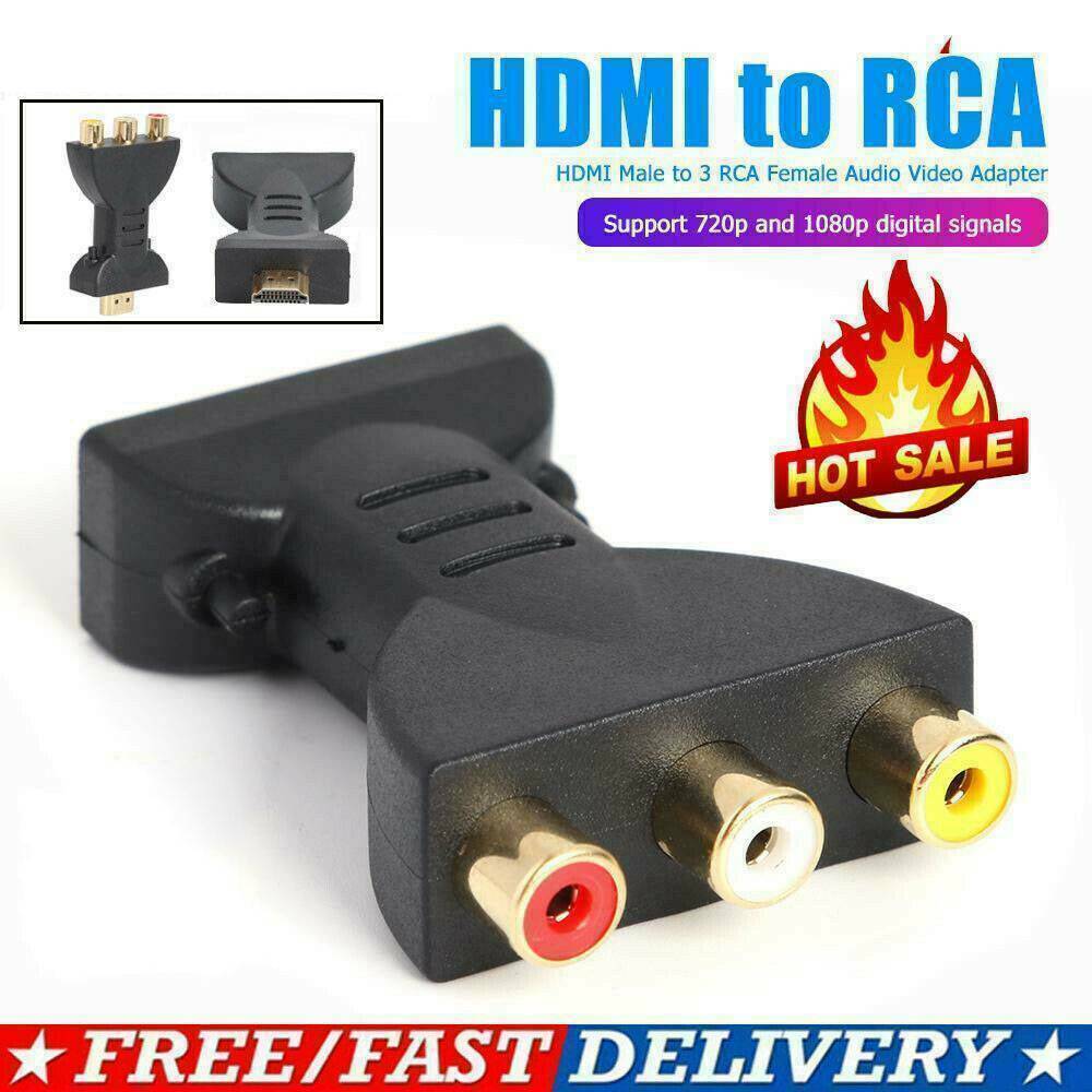 HDMI Male to 3 RCA Female Composite AV Video Audio Adapter Converter for TV PC/