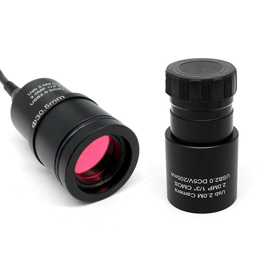 2.0MP Microscope Camera USB Electronic Eyepiece w/ 30MM 30.5MM Adapter Rings