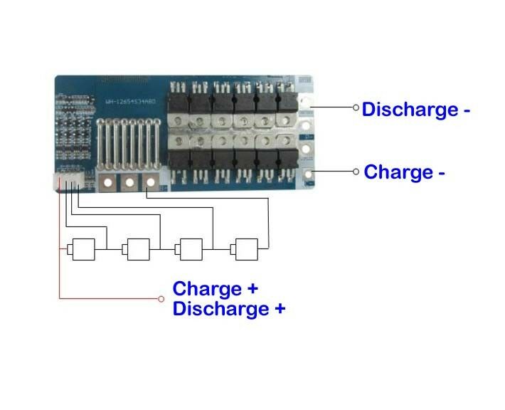 Protection Circuit Module PCM BMS 80A for 4S 14.8V Li-ion Li-Po battery 4S80W011