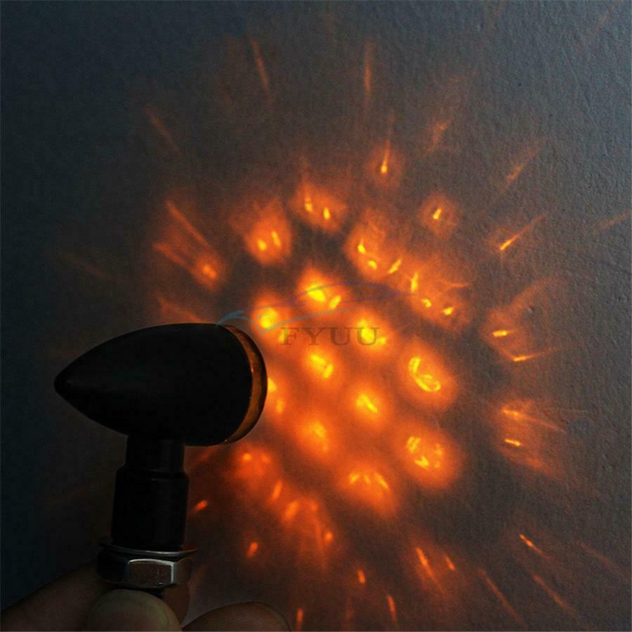 1 Pair 12V 1W Anti-collision Motorcycle Bike Amber LED Lens Turn Signal Lights