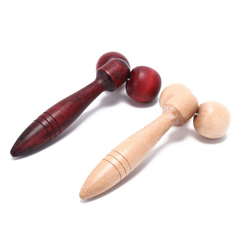 wooden ball roller massager tool reflexology hand face body relax random c.l8