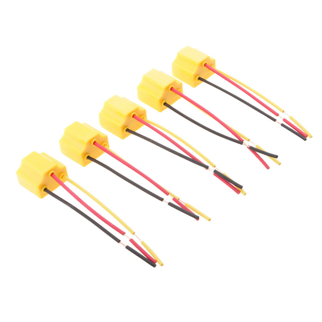 5x 9003 H4 Connector Female Socket Holder Base Light Bulb Harness Pre-wired