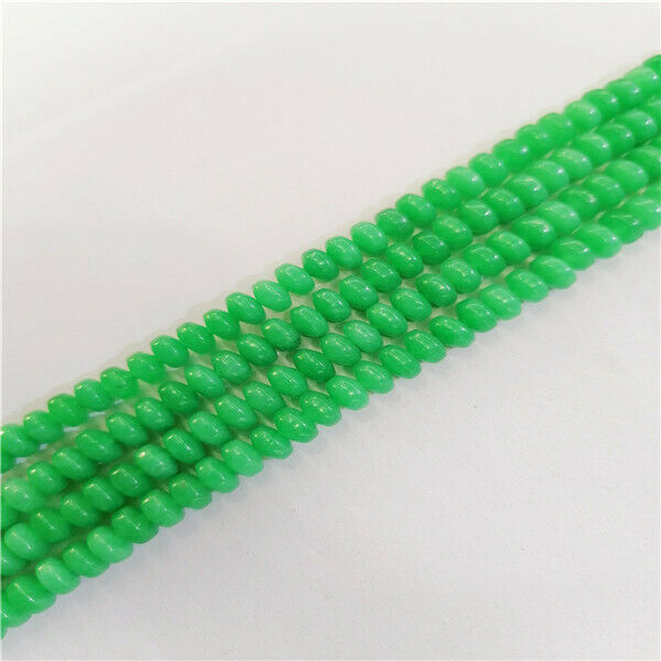 1 Strand 6x4mm Green Malay Jade Rondelle Wheel Spacer Beads DIY 15.5inch HH9396