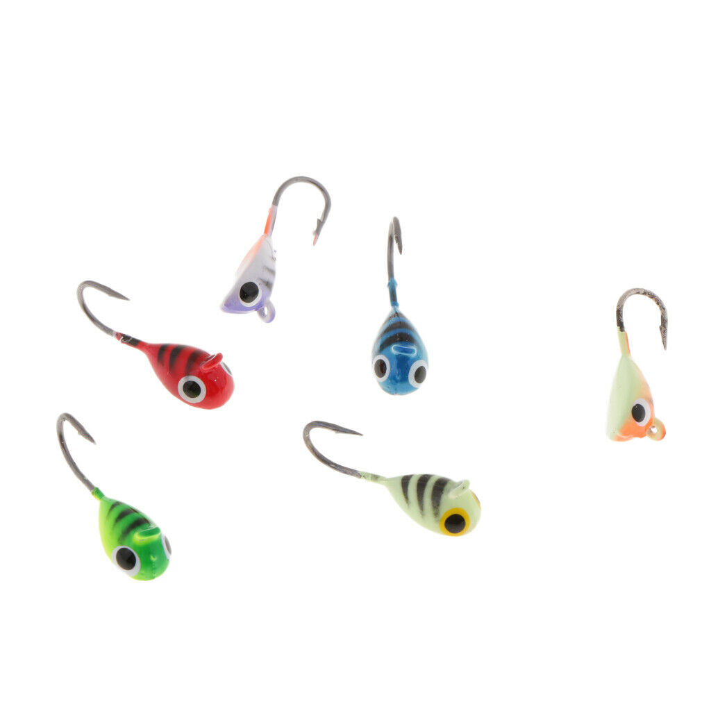 6pcs/pack Winter Ice Fishing Hook Lure Lead Jig Head Hooks Baits Crank Hooks