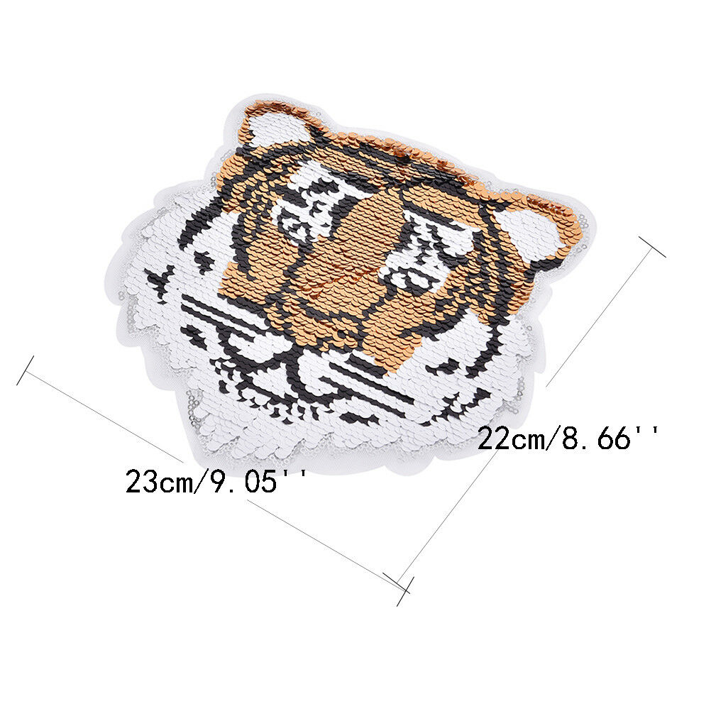 tiger reversible change color sequins sew on patches for clothes diy craf.l8