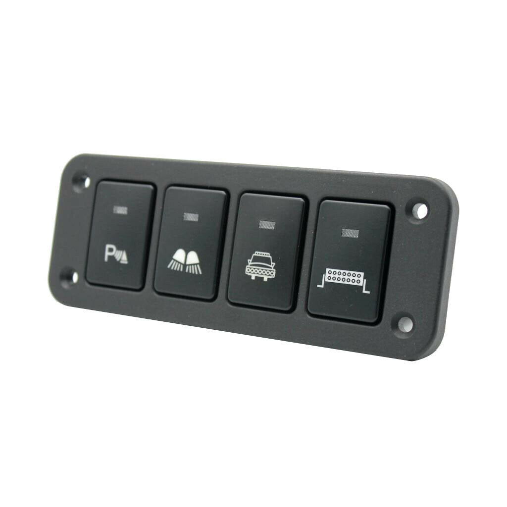 Auto Car 4 Gang White LED Rocker Toggle Light Switches Panel