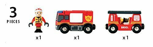 33811 BRIO Emergency Fire Truck(Wooden Train Railway Age 3 Years+