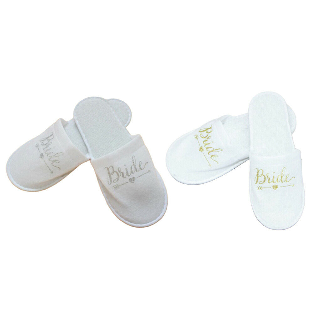 2-Pairs Lightweight Disposable Close Toe Wedding Bride Slippers Party Favor
