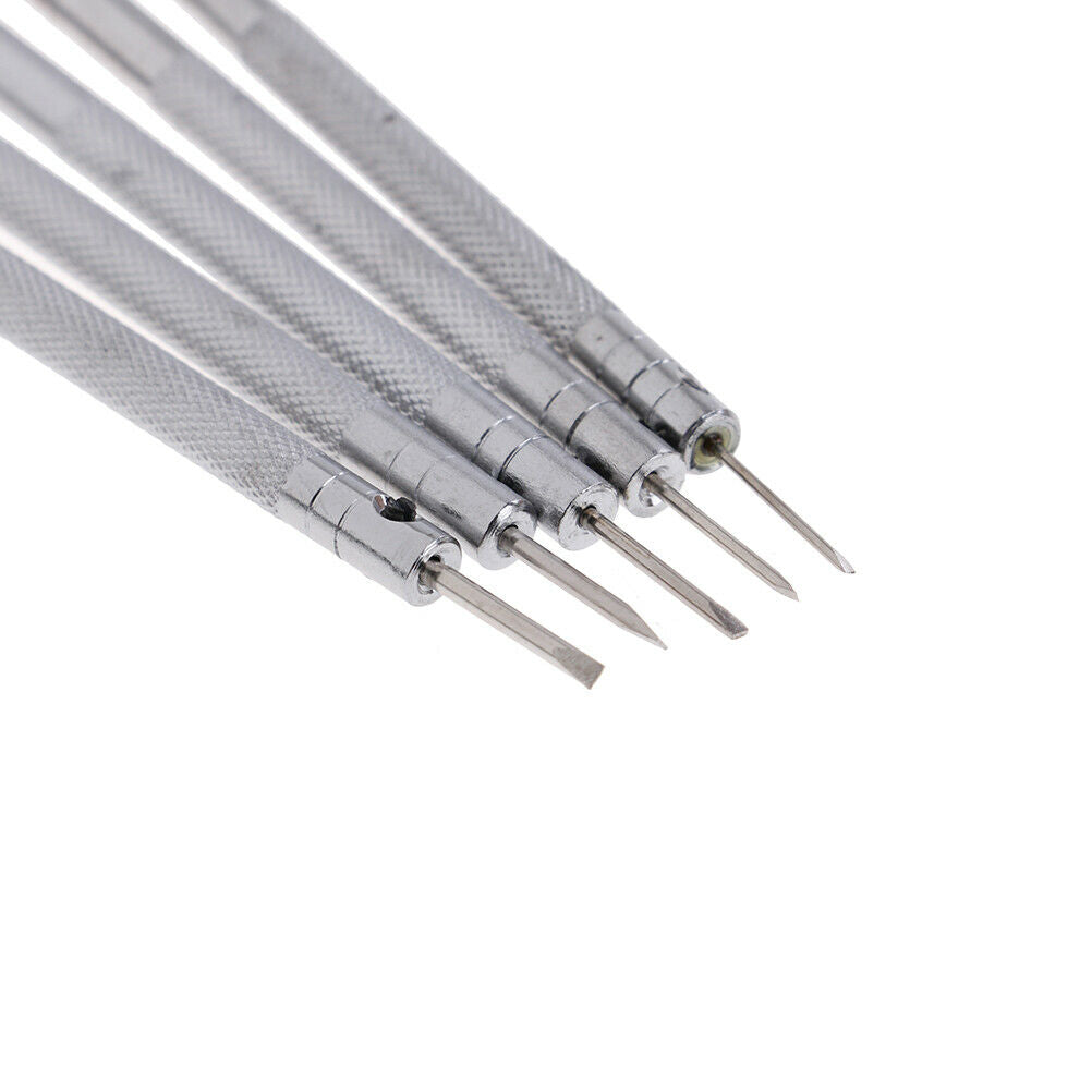 5x precision screwdriver set watch jewelry watchmaker repair tool 5 spare hea.DD