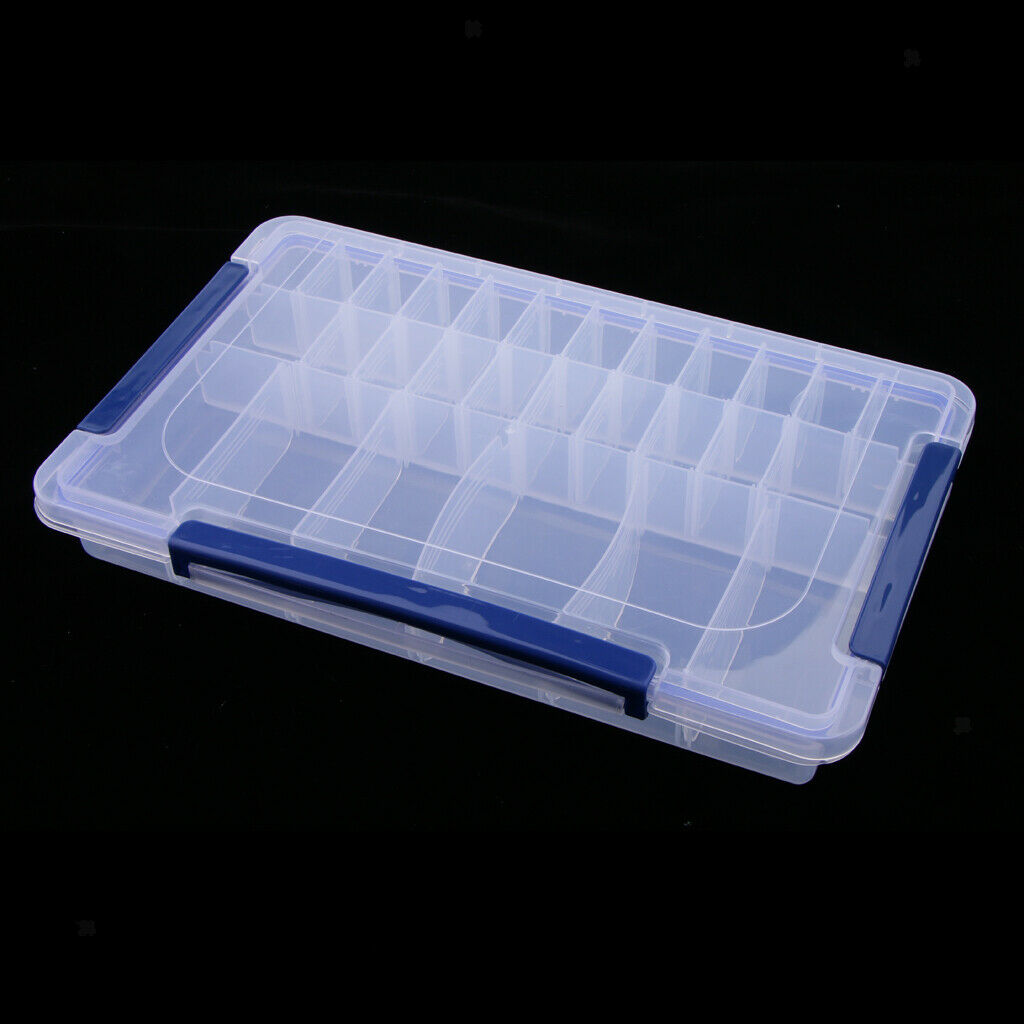 28 Compartments Clear Plastic Jewelry Storage Box Bead Organizer Container