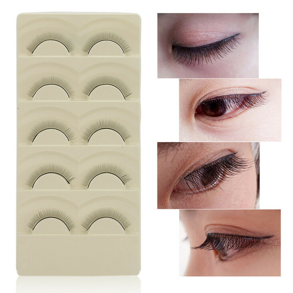 5 Pairs Soft Natural Cross Handmade Eye Lashes Makeup Extension False Eyelashes
