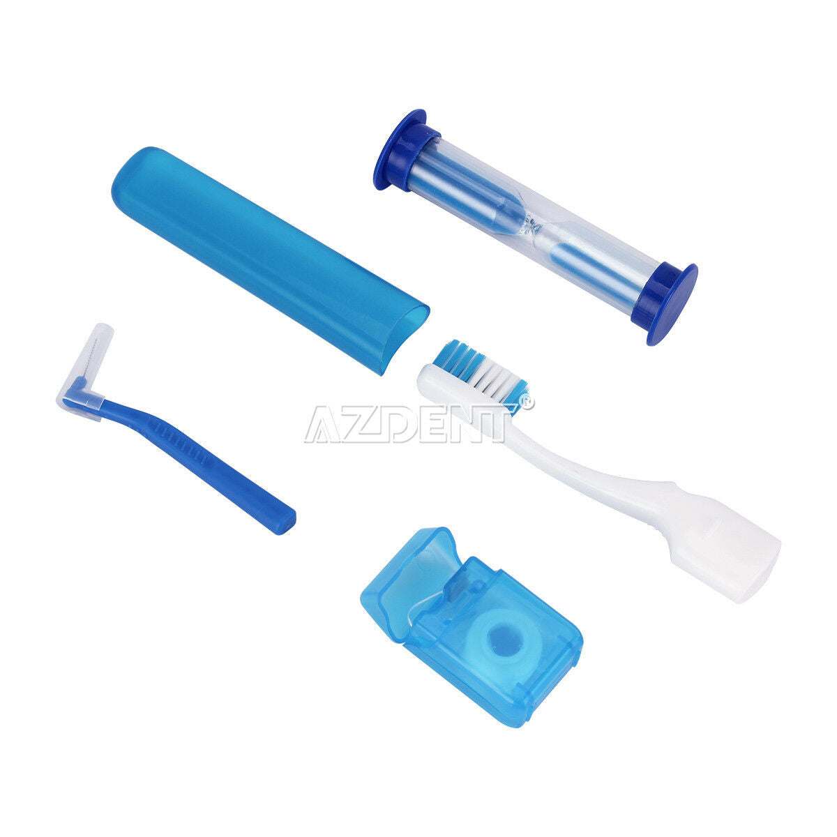 10xAZDENT Dental Orthodontic Oral Care Kit Brush Ties Toothbrush 8Pcs/Kit Blue