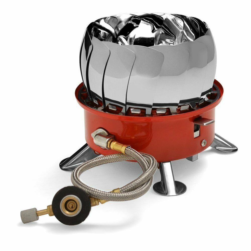 Outdoor Portable Folding Butane Gas Stove Burner With Windshield + Black Bag