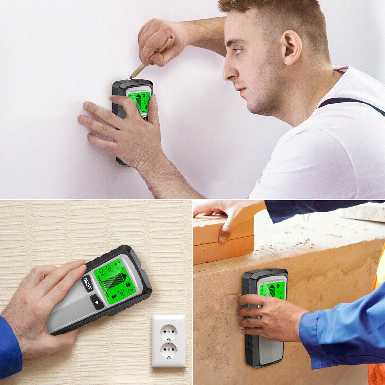 5in1 Multi-Function Stud Finder Metal Pipe Wire Wall Sensor Scanner Detector