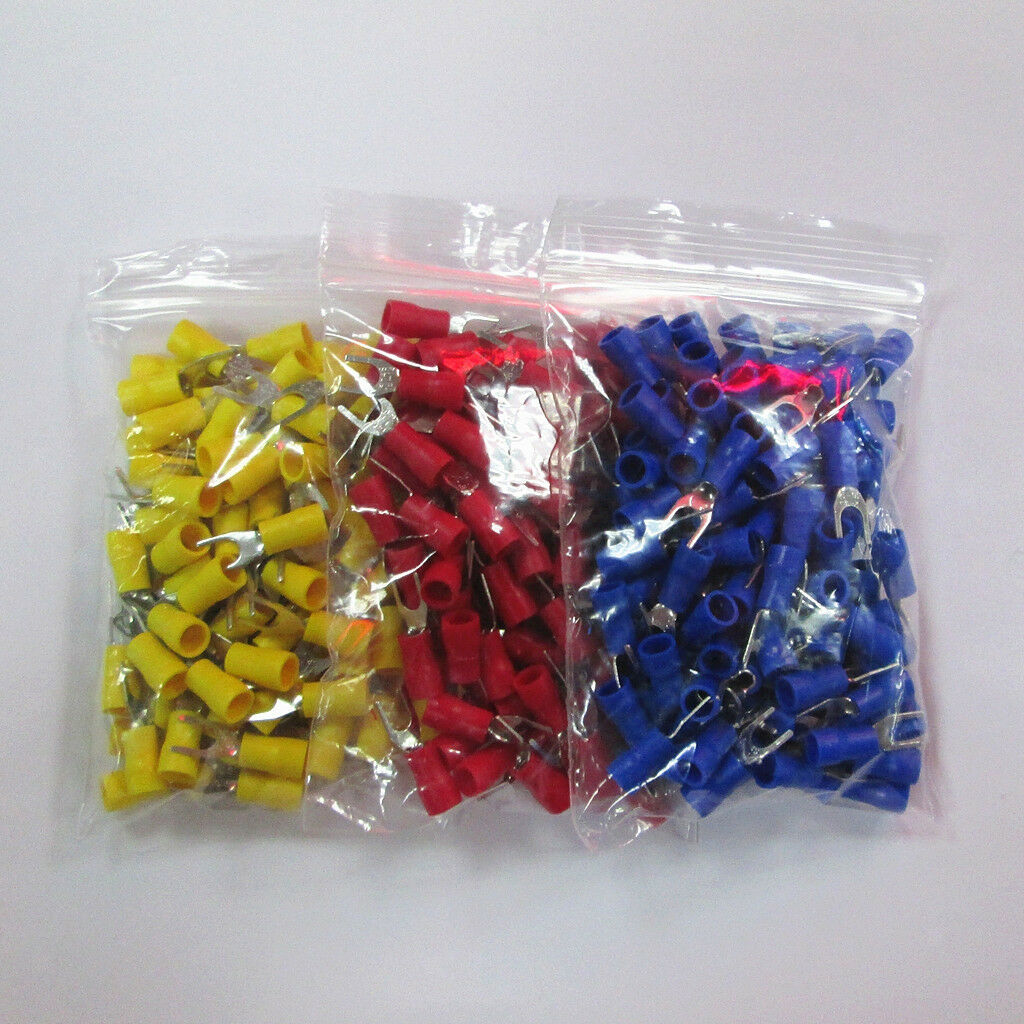 Set of 150pcs Crimping Wire Spade Fork Terminal Connector U Shape SV2-3.2