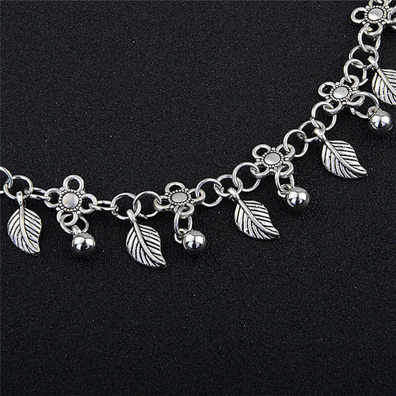 Hot Retro Metal Water Drops Leaf Tassel Anklet Chain Bohemia Anklet Jewelry Pb