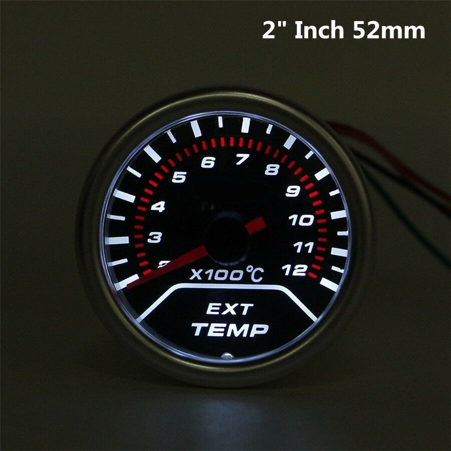 2" 52mm Auto Car LED Exhaust Gas Temperature Temp EGT Gauge Meter Pointer Sensor