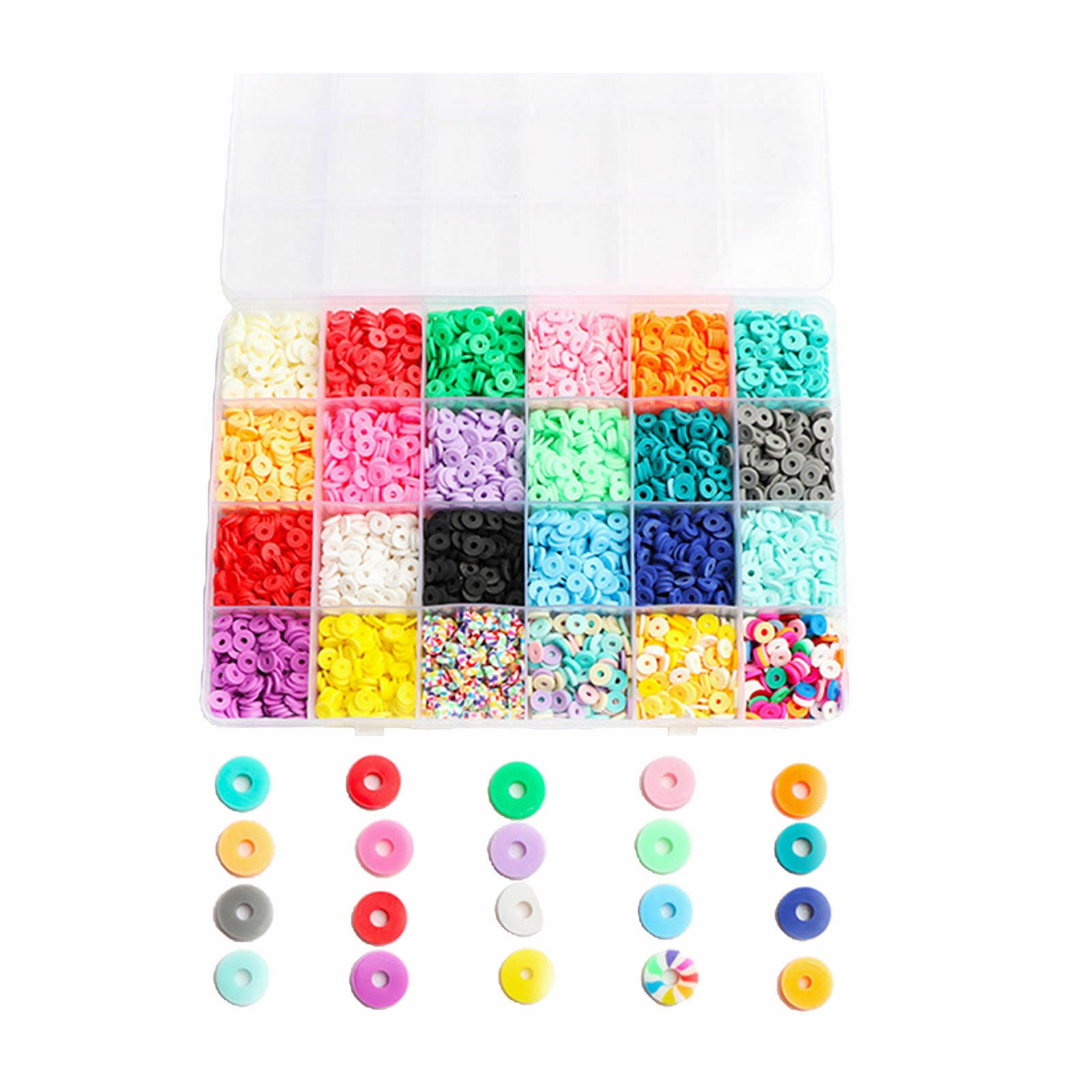 Polymer Clay Spacer Beads 6mm Letter Circle Beading Jewelry Making for Rings