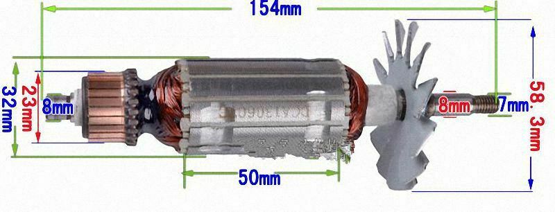 1PC For 100 G10SF3 Angle Grinder AC 220V Motor Rotor Armature Part