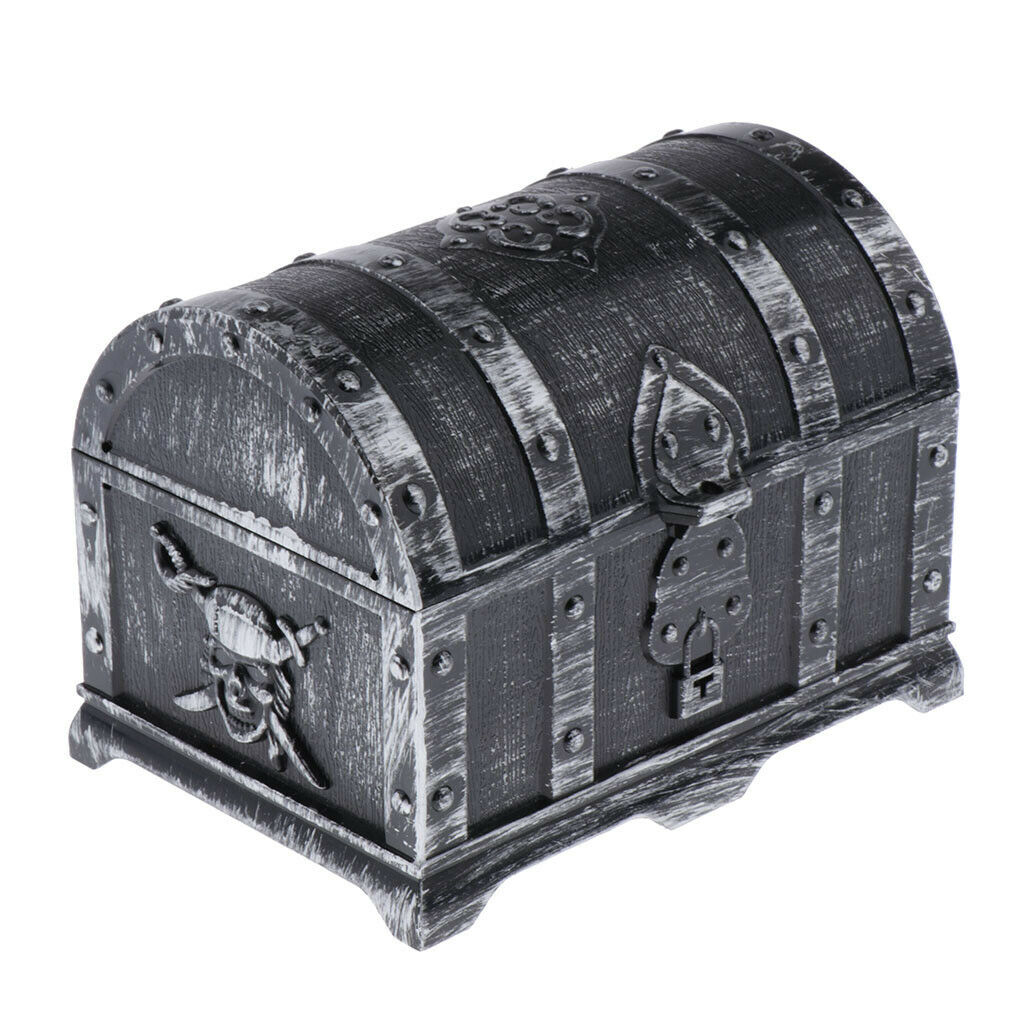 Set of 2 Pirate Treasure Chest Seeking Treasure Game Playset Storage Box Fun