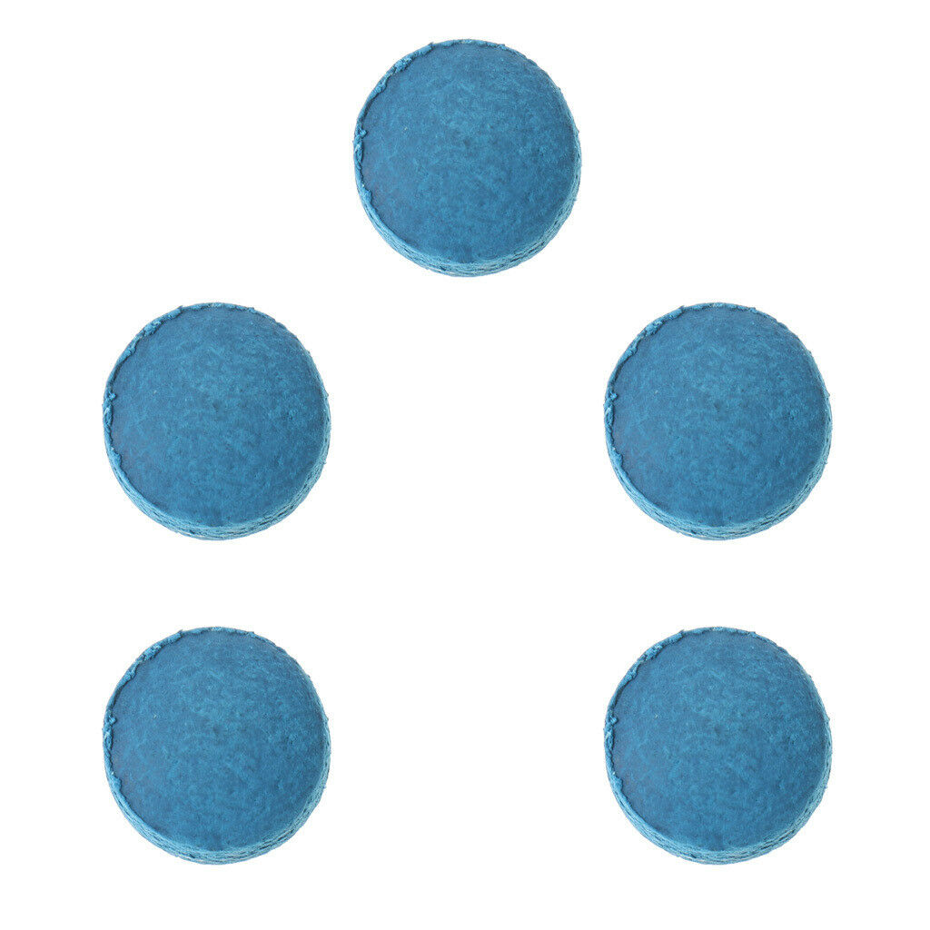 5Pcs 10mm Blue Diamond Leather Glue-on Snooker Pool Billiards Cue Tips Care