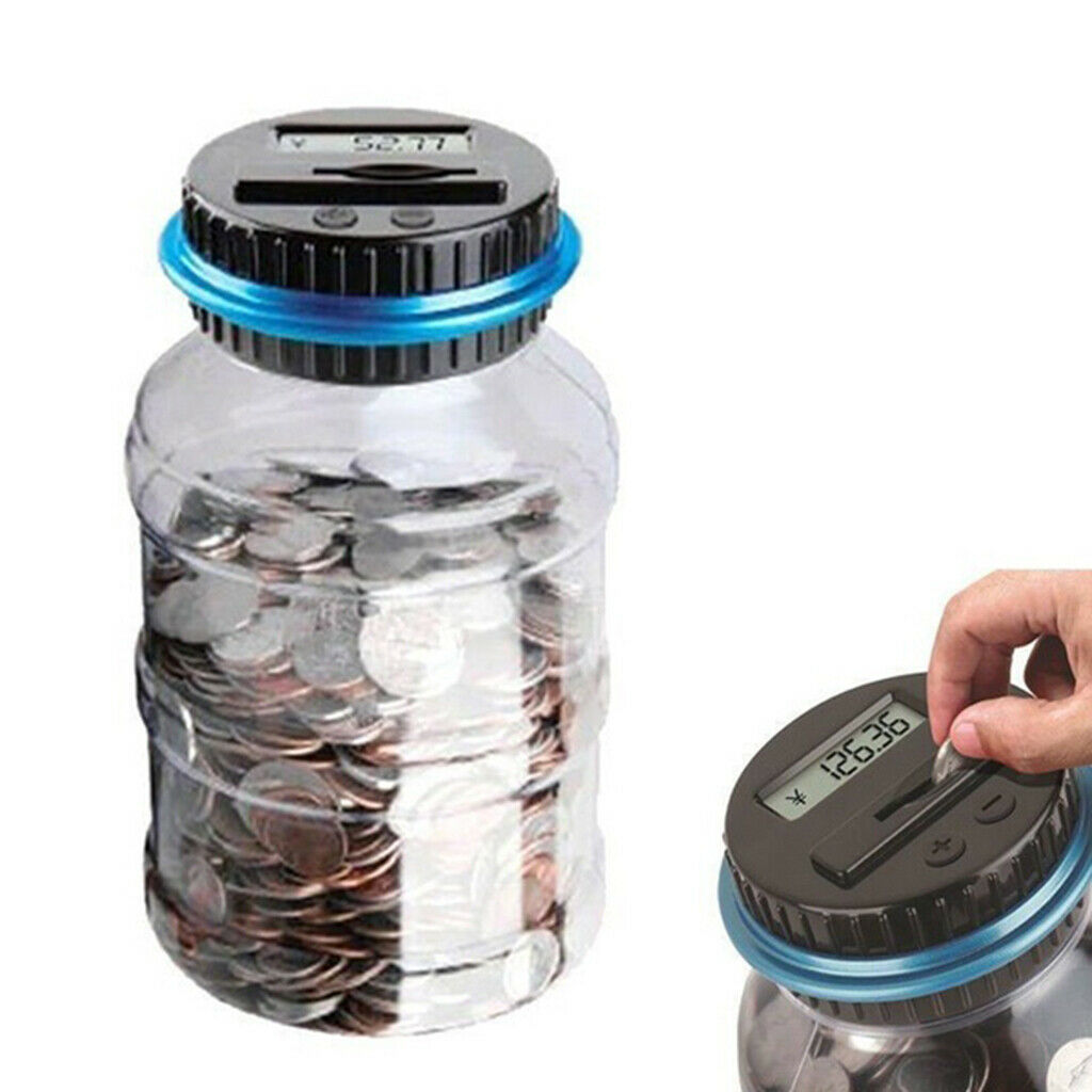 2 Packs Cute Coin Counting Piggy Bank LCD Display Money for Kids Girls New