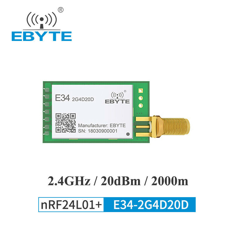 2.4GHz E34-2G4D20D Full Duplex 20dBm UART 2.4G Wireless Transmitter and Receiver