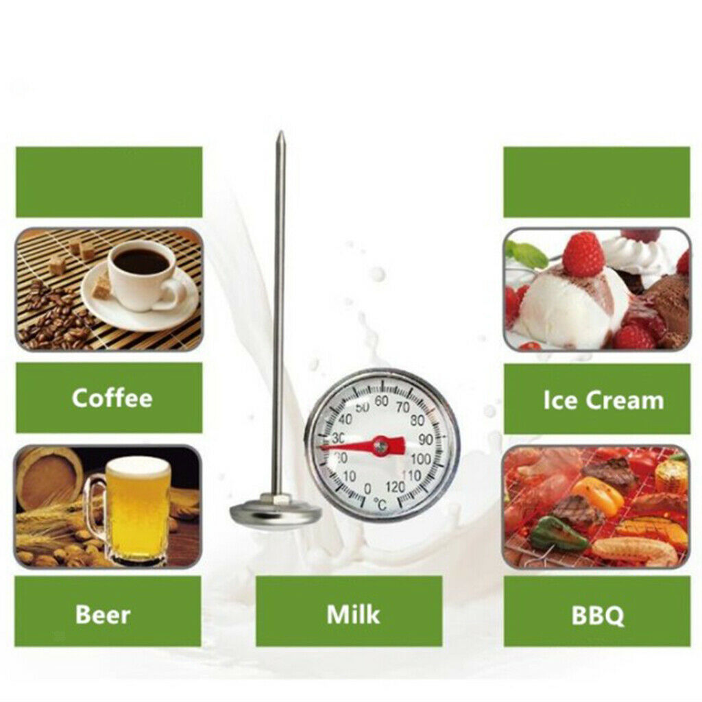 Portable Stainless Steel Milk Frothing Beverage Instant Read Thermometer