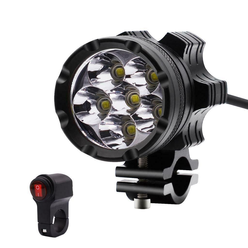 Motorcycle 6x 5W LED Headlight Continuous Front Head Lamp With Switch