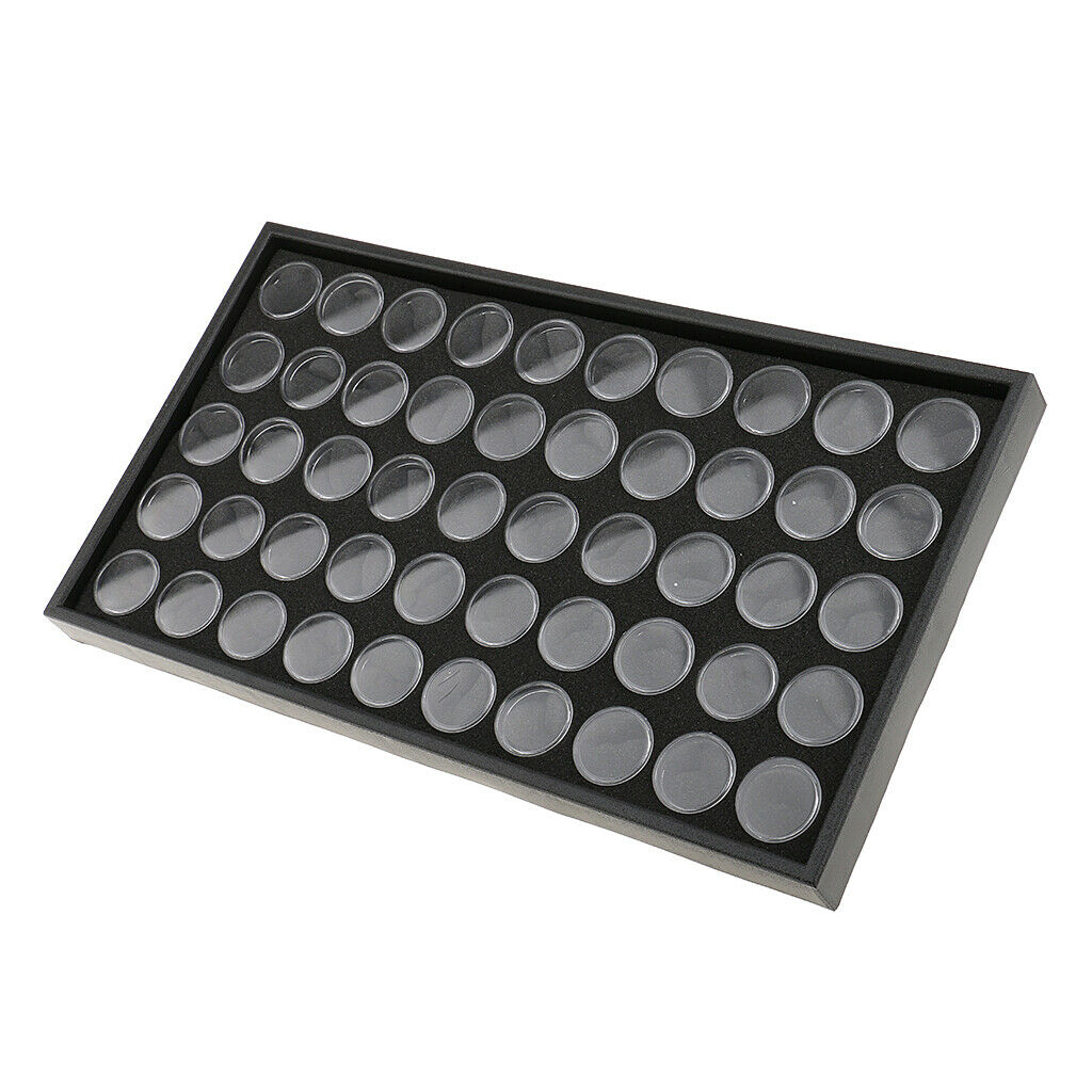 2 Pieces 50 Grids Nail Glitters Rhinestones Organizer Trinket Beads Holder Box