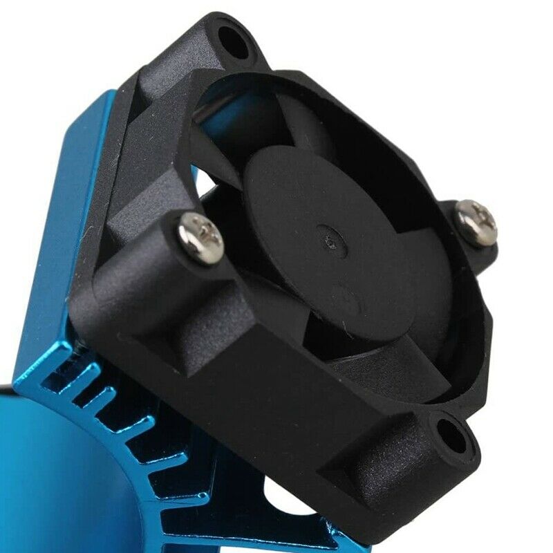 2X(380 Motors Heatsink with Fan for RC 1:16 Car Motor Heat Sink Blue E2T6)